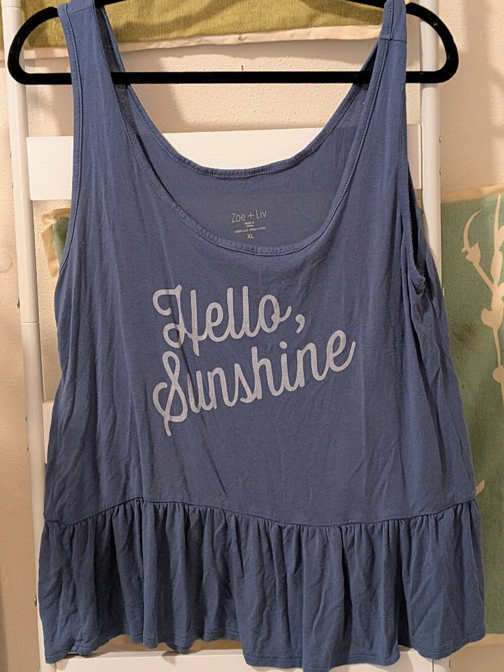 Zoe & Liv top or pajama top, size 1X Hello Sunshine!